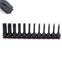 78mm Length 1/2 Square Drive Torx Screwdriver Bits Set Star Pneumatic Driver Socket Bit T25 T27 T30 T35 T40 T45 T50 T55 T60 T70