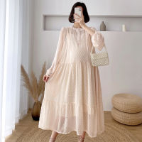 Spring Loose Fashion Women Dress Suits Lantern Sleeve O-Neck Dot Dobby Chiffon Dress+Strap Dress Twinset Clothes Sets