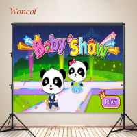 Woncol Baby Bus Panda Photography Backgrounds Child Birthday Photo Backdrops Baby Show Banner Poster Decor Photo Studio