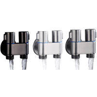 G12 Double Control Angle Valve ซ็อกเก็ตคู่พร้อม Autocephaly Control Wall Mount 1 Into 2 Out Water Controller ชิ้นส่วนห้องน้ำ