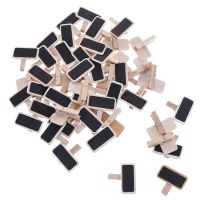 【YD】 10Pcs Blackboard Wood Message Slate Rectangle Clip Panel Card Memos Label Brand Price Number Table Wedding Decoration