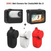 ชุด3In1ฝาปิดซิลิโคนสำหรับ Insta360 GO เคส3กล้องขนาดจิ๋วที่มีฝาปิดกล่องชาร์จกระเป๋าป้องกันนิ่มกันฝุ่นทนทานต่อการตก