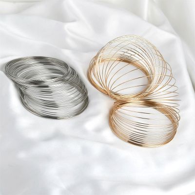 2pcs stainless steel gold coated memory steel wire spring DIY hand made jewelry bead ring connection accessories material