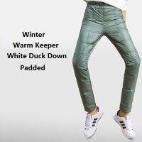 【CW】 Face Down Padded Pants Woman Elastic Waist Thick 80  Trousers 150