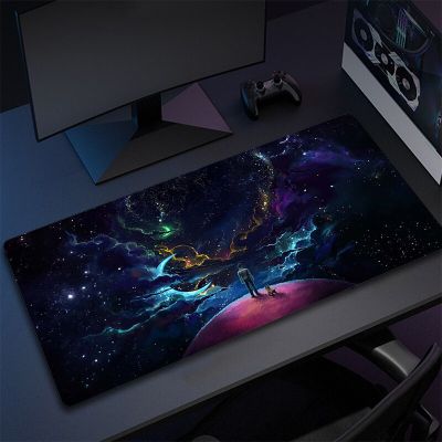 แผ่นรองเมาส์เกมมิ่งขนาดใหญ่ Space Gamer HD Printing Computer Table Pad แผ่นรองเมาส์ยางศิลปะ