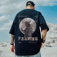 Oversize American Fashion Brand Overweight Mens Clothing Plus Size Loose Nasa Joint Short Sleeve T-Shirt Half Sleeve Summer