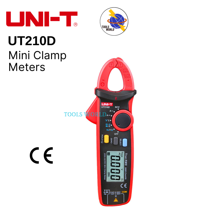 UNI-T UT210D / UT210E AC/DC Volt 200Amp Temperature -40~1000℃ Mini ...