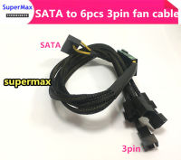 SATA 1ถึง6พอร์ต3Pin พัดลมแหล่งจ่ายไฟสำหรับ PCI Express กราฟิกการ์ด PC 6วิธี3P Cooling PWM Y Splitter Converte