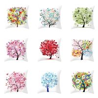 Colorful Tree Print Cushion Cover Creative Tree Pillowcase Decorative Pillowcase Sofa Home Decor Moda