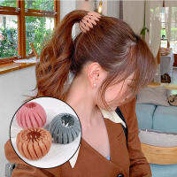 Flocking Bun ด้านหลังของหัว Barrettes Fluffy Gripper Hair Band Simple Bird Nest แหวนผม Headdress Updo Gadget อุปกรณ์เสริมผม