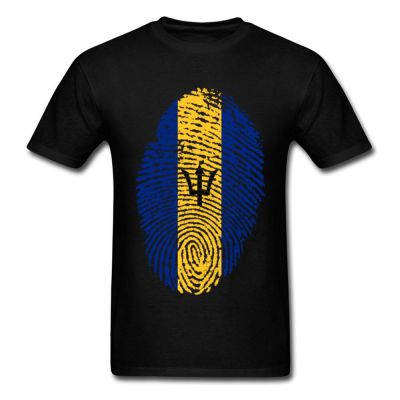 Camiseta Con Estampado De Huella Dactilar De La Bandera De Barbados Para Hombre ตัวอัลกอดได้สําหรับทําเครื่องประดับเนกร่าพาร่าฮอมเบร่โรป้า  1LCA
