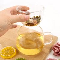 350ml Loose Leaf Tea Strainer Coffee Filter with Infuser and Lid Drinkware Heat Resistant Glass Tea Cup for Home Office Durable