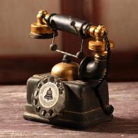 Vintage Decoration Resin Telephone Model Miniature Craft Retro Furniture Figurines Bar Home Decor Phone Miniature