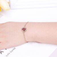 [COD] Korean version of the popular all-match bracelet environmental protection alloy Batu transshipment gemstone strawberry crystal ladies accessories hot style