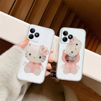 เคส Realme C51 C55 C53 NFC C33 C30 C30S C31 C35โปร่งใสแฟชั่นนิ่ม Realmec51กระจกแต่งหน้า2023 KT ซิลิโคนกันกระแทกฝาครอบโทรศัพท์ Realmec53 NFC