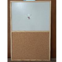 บอร์ดผสม บอร์ดไม้ก๊อก memo board + ไวท์บอร์ดแม่เหล็ก magnetic whiteboard 60*90 ซม. ขอบไม้ แถมหูแขวนและหมุด บริการเก็บเงินปลายทาง