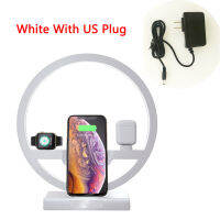 Labobbon 4 in 1 QI Fast Wireless Charger Dock Station for Airpods iPhone 12 Pro Max Apple Watch 2 3 4 5 Charging Holder LED Lamp