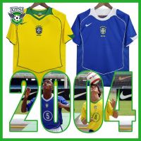 shot goods 2004 Retro Brazil Home Away Soccer Jersey Football xzlai