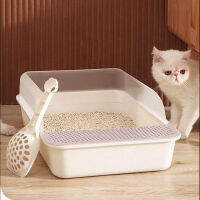 Semi-closed Cat Litter Box Toilets Semi Closed Cat Litter Tray Sandbox Square Anti-splash Deodorant Sandpit Small Cute 3 Colors