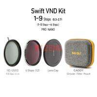 1-9Stops Swift ชุด VND เปลี่ยนแปลงได้ND 1-5Stops Vario แท้ + Nd16 + ฝาครอบเลนส์ + แคดดี้สำหรับ67 72 77 82 95ตัวกรองเลนส์กล้องถ่ายรูป