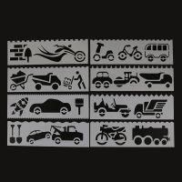 Car Shaped Painting Template DIY Craft Layering Stencils Painting Scrapbooking Stamping Embossing Album Paper Template 8 Pcs Rulers  Stencils