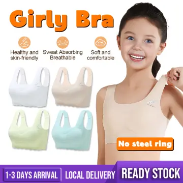 MOMO 8-16yrs Kids Bra Girls Training Bra Underwear Solid Color Baby Bra  Anti Peering Teenage Sport Bra