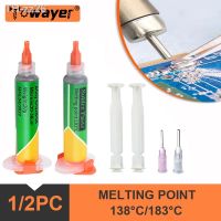 ℗ 1/2PCS New Type Low Temperature Lead-free Syringe smd Solder Paste Flux For Soldering Led Sn42Bi58 138℃ SMD Repair Welding paste