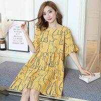 Korean version of the maternity dress summer dress loose t-shirt top wild A word