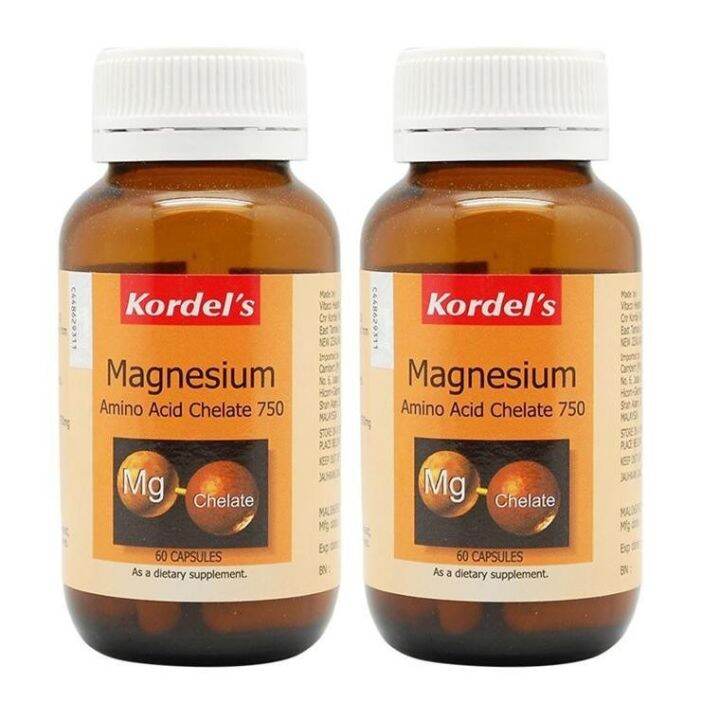 KORDEL'S MAGNESIUM AMINO ACID CHELATE 750 (2BTL X 60'S) Lazada