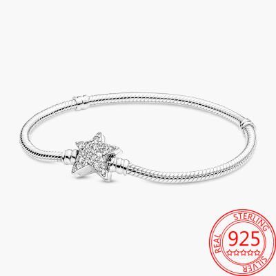 Genuine 925 Sterling Silver Fine Jewelry Sparkling Star Charm Bracelets Starry Sky Series Bracelet For Women