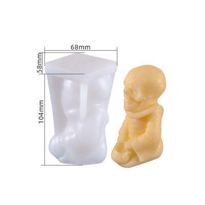 3D Mold Making Candle Molds Handmade For Wax Zombie Silicone Skull