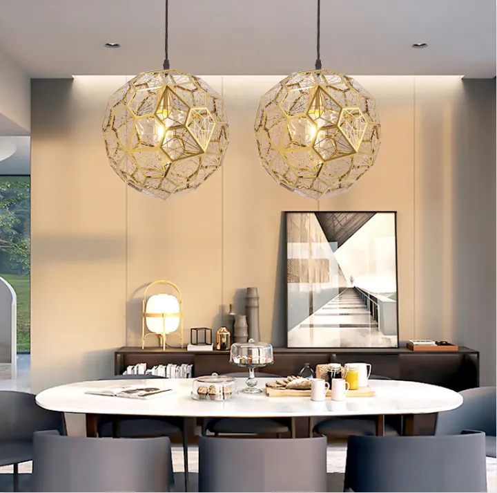 Modern Sphere Silver/ Gold Pendant Lights Ceiling Hanging Lamp Lighting Fixtures for Kitchen Island Hallway Dining Room Home Decor
