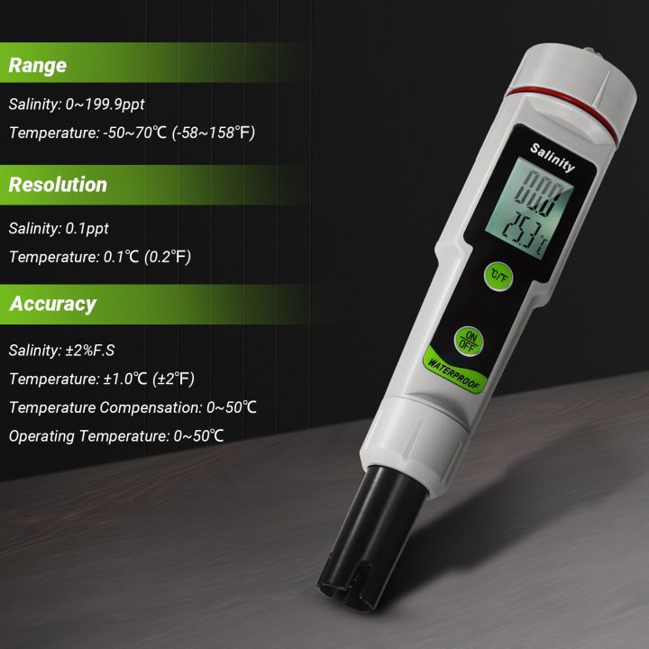 salinometer-ปากกาทดสอบความเค็มกันน้ำ2-in-1เครื่องวัดความเค็มและเครื่องวัดอุณหภูมิเครื่องวัดความเค็มแบบพกพา-salimeter-pen-type