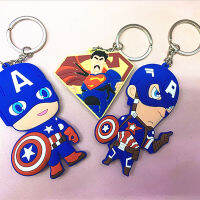 5PCS Avenger-S PVC ยางนุ่มพวงกุญแจกัปตันอเมริกาสองด้าน PVC ยางนุ่มพวงกุญแจของขวัญ Keychain