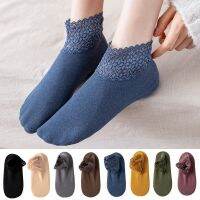 1/5Pairs Boots Harajuku Thermal Winter Velvet Lace Color Solid Thicken Warm Socks Women