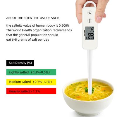 XGOODS - ที่วัดความเค็มอาหาร สำหรับผู้ป่วย โรคไต ที่วัดปริมาณเกลือในของเหลว วัดความเข้มข้นของเกลือ ในน้ำ อาหาร Salinity meter food brine salinity kitchen soup cooked food mariculture precision digital display electronic salt measurement