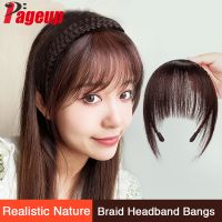 ❃ Fake Bangs Natural Forehead Clip In Hair Bangs Synthetic Clip In Hair Extensions Headband Bangs All-in-one White Hair Wig Piece