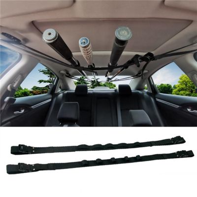 【CW】 2Pcs Car Fishing Rod Holder Adjustable Tear Resistant Webbing Storage for Freshwater accessories