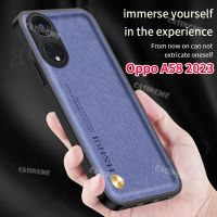 A58 Oppo แม่เหล็ก2023เคสหนังลายขวางสำหรับ Oppo A78 A58 A98 A 58 78 98 OppoA58 58A 4G 5G Matte ฮาร์ดพีซีกันกระแทกเคสโทรศัพท์หรูหรา TPU นิ่มหนังฝาหลังขอบ