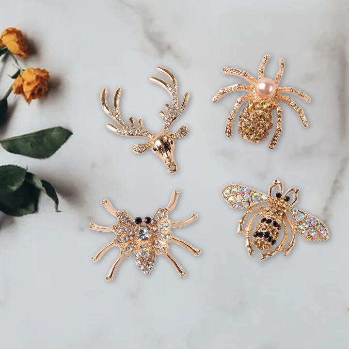 blesiya-4pack-bee-spider-flatback-metal-embellishments-diy-scrapbooking-ornament