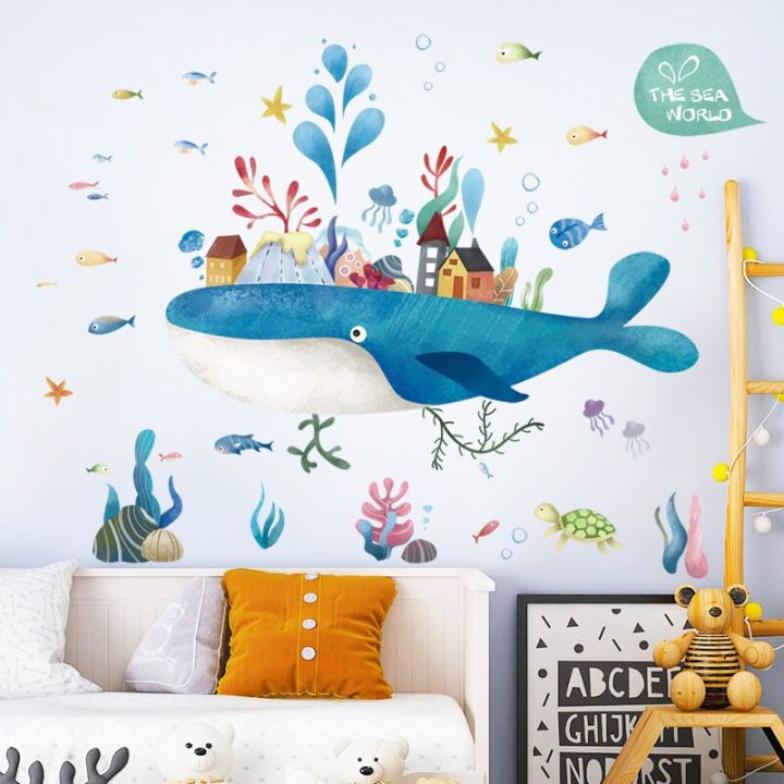 creative-cute-cartoon-sea-whale-child-wall-stickers-for-kids-rooms-boy-bedroom-wall-decor-self-adhesive-stickers-decoration-home