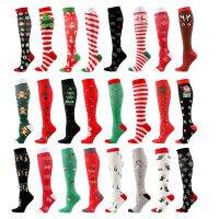 ❉❐  2021 High Quality Women Men Christmas Compression Stockings Compress Running Knee High Nylon Sports Socks Relieve Muscle Fatigue