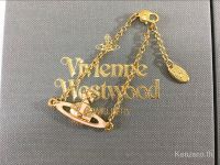 Viviennewestwood สร้อยข้อมือสีทองสีชมพูสไตล์พังก์