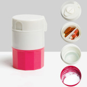SR2N Pill Chopper 3 trong 1 Màu xanh lá cây và màu hồng cho Viên nén Vitamin Máy cắt thuốc dạng viên nén Máy nghiền thuốc Máy cắt thuốc Cầm tay