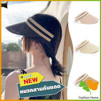 FASHION หมวก​สานครึ่งหัว หมวกสานกันแดด สไตล์เกาหลี  Sun hat