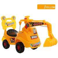 รถเเมคโคร เด็ก ขาไถ  มีเสียงเพลง  มีที่จับเข็นเด็กได้  Childrens excavator