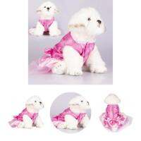 Popular Bowknot Decor Small Dog Dress Pet Clothing Pink  Ultra Soft Dresses