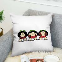 (All inventory) Mafalda pillowcase 45X45 pillowcase pillowcase plush decorative short pillowcase car sofa pillowcase 45 * 45 Sellertosupportfreecustomization. Double sided printing design for pillows.