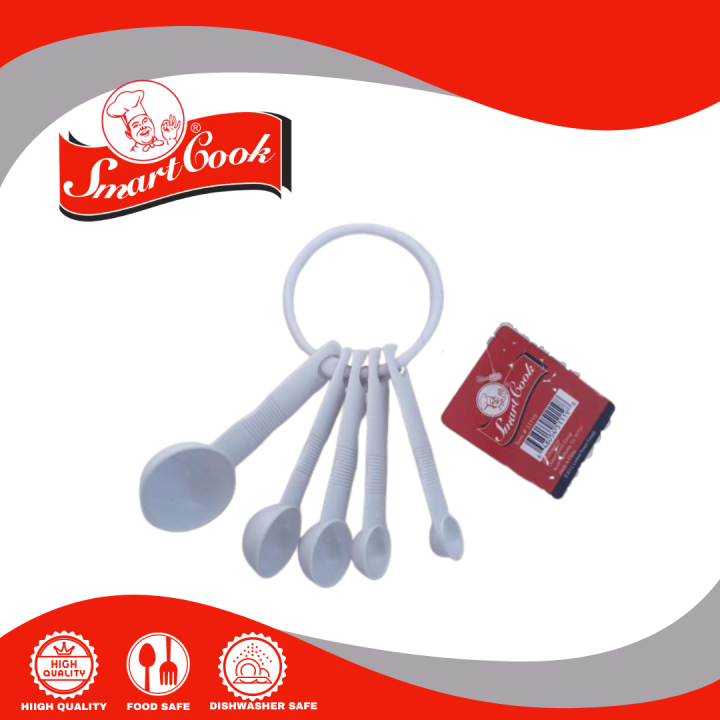 Smartcook ABS Plastic Measuring Spoons White Color 4pcs, 1/4 Tsp. 1/2