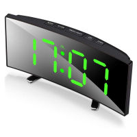 Digital Alarm Clock 7 Inch Curved Dimmable LED Sn Electronic Digital desktop Clock for Kids Bedroom Large Number Table Clock